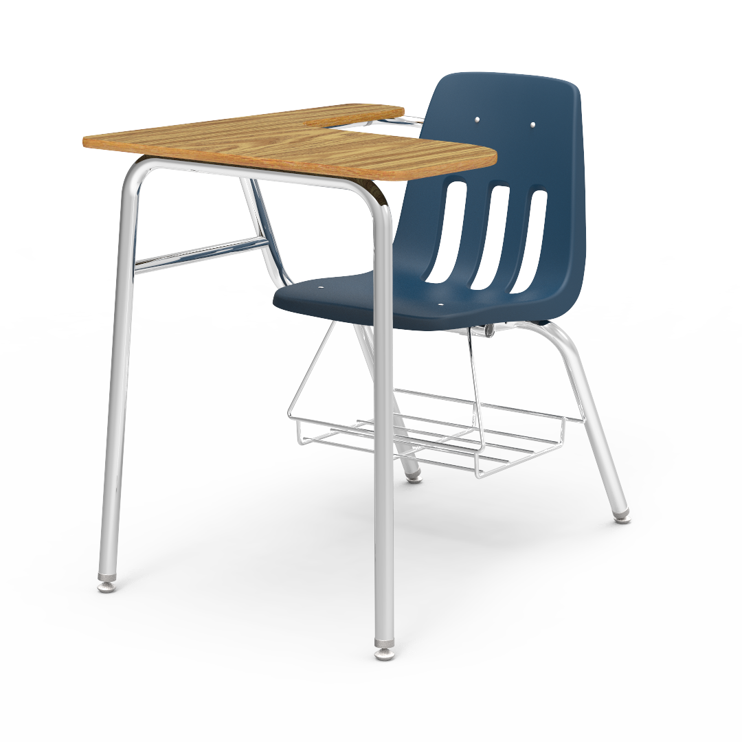 Virco 9400LABR - Combo Desk with 18" Seat, 18" x  21" x 30" Laminate Top with Arm support, bookrack (Virco 9400LABR)
