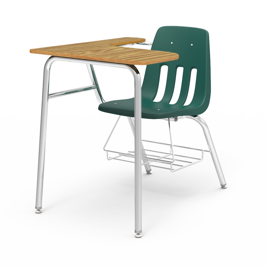 Virco 9400LABR - Combo Desk with 18" Seat, 18" x  21" x 30" Laminate Top with Arm support, bookrack (Virco 9400LABR)