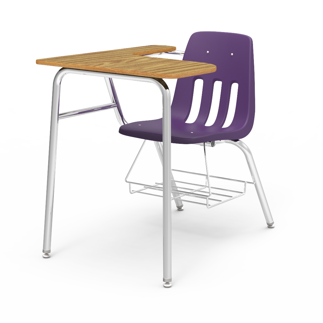 Virco 9400LABR - Combo Desk with 18" Seat, 18" x  21" x 30" Laminate Top with Arm support, bookrack (Virco 9400LABR)