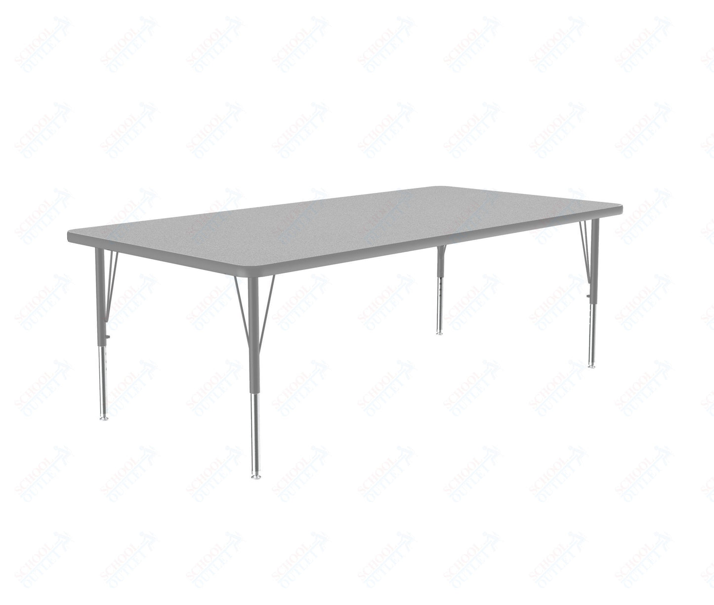 Correll Rectangular Deluxe High-Pressure Top Activity Tables 36"W x 60"L x 19-29"H Adjustable Height (COR-A3660-REC-XX)