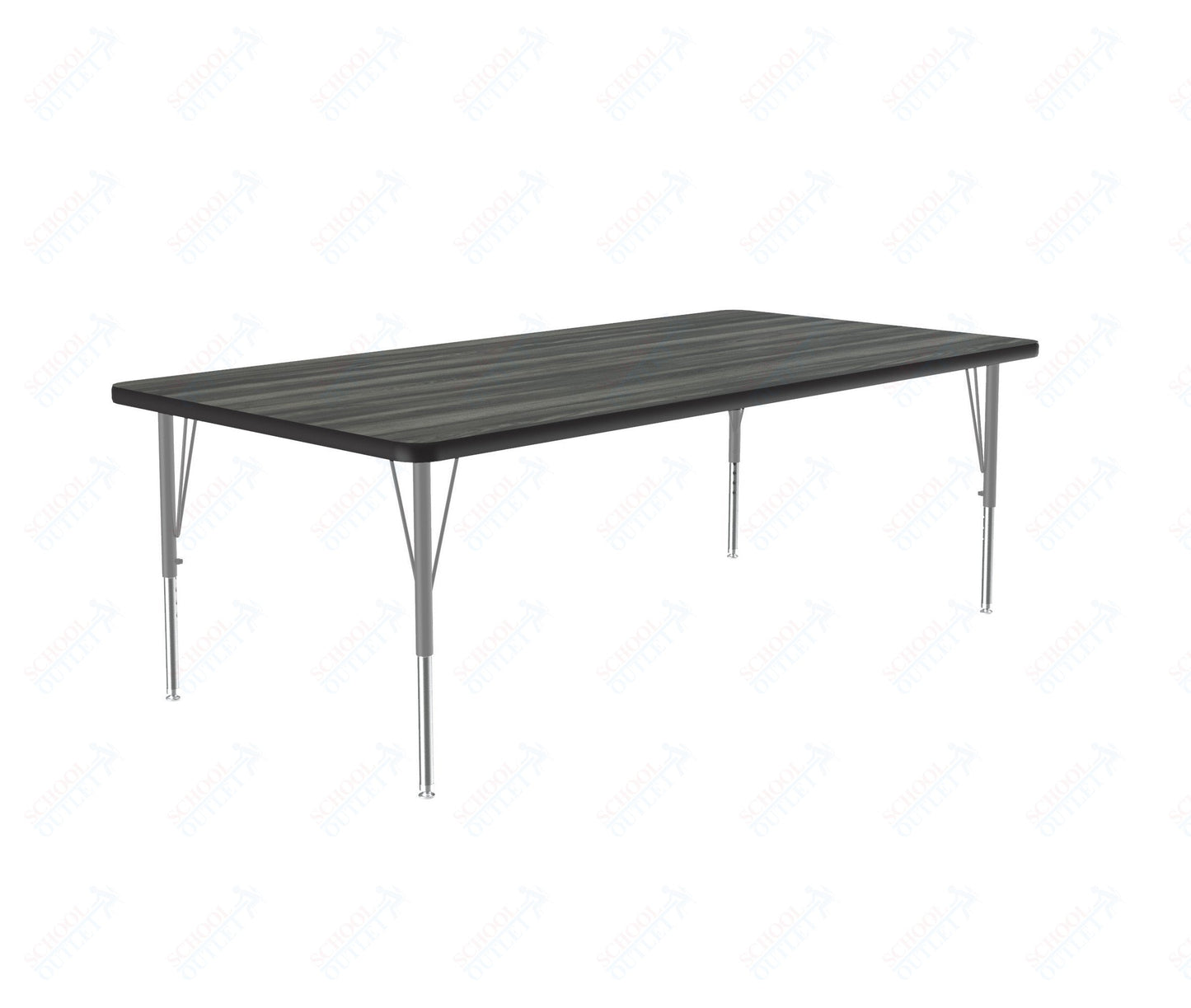 Correll Rectangular Deluxe High-Pressure Top Activity Tables 36"W x 60"L x 19-29"H Adjustable Height (COR-A3660-REC-XX)