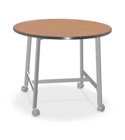 Mooreco Akt Table – 48" Round, Laminate Top, Fixed Height Available in 29"H, 36"H, or 42"H