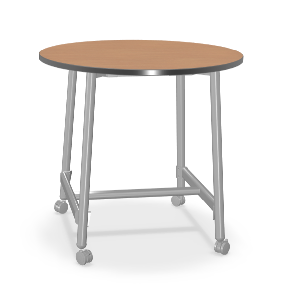 Mooreco Akt Table – 48" Round, Laminate Top, Fixed Height Available in 29"H, 36"H, or 42"H