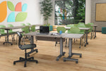 Marco Cue Height-Adjustable Teacher Desk with Mobile Podium - Pneumatic Sit-Stand Workstation 48