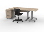 Marco Cue Height-Adjustable Teacher Desk with Mobile Podium - Pneumatic Sit-Stand Workstation 48