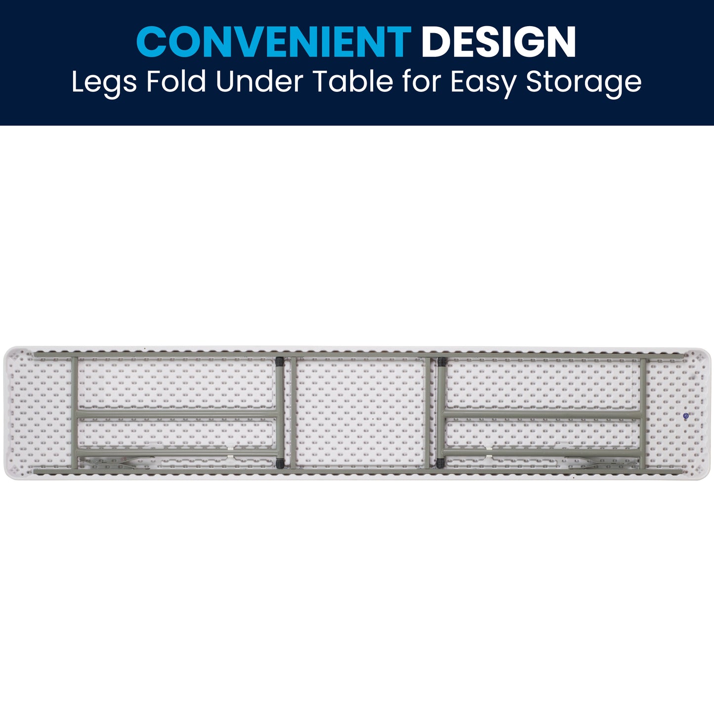 Elon 8-Foot Rectangular Plastic Folding Training Table - Granite White by Flash Furniture