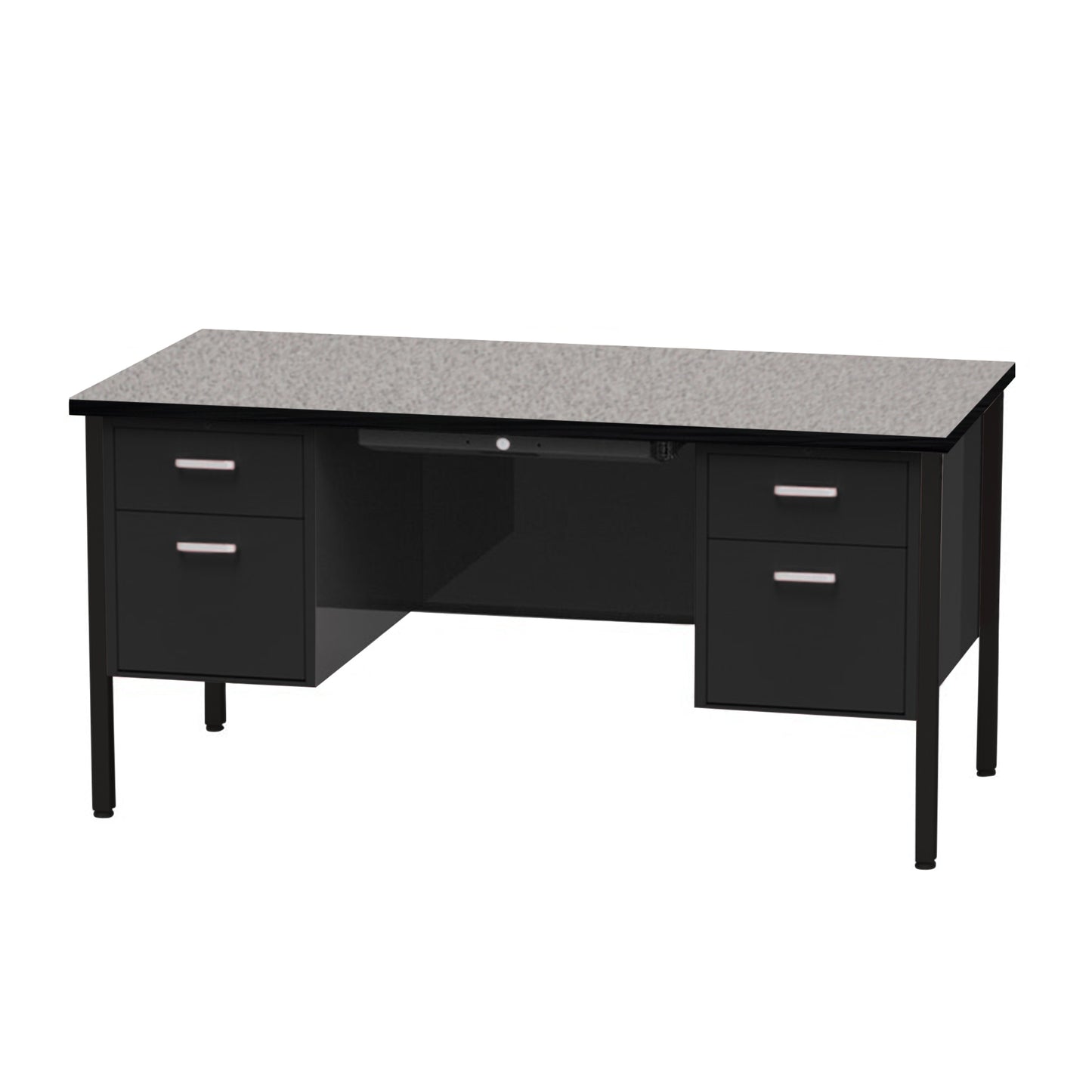 Virco 646 Double Pedestal Teacher Desk - 640 Series with a 30"D x 60"L High-pressure Laminate Surface