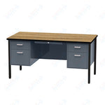 Virco 646 Double Pedestal Teacher Desk - 640 Series with a 30