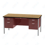 Virco 646 Double Pedestal Teacher Desk - 640 Series with a 30