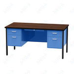 Virco 646 Double Pedestal Teacher Desk - 640 Series with a 30