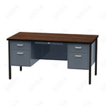 Virco 646 Double Pedestal Teacher Desk - 640 Series with a 30