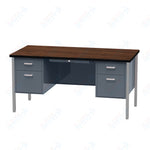 Virco 646 Double Pedestal Teacher Desk - 640 Series with a 30