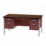 Virco 646 Double Pedestal Teacher Desk - 640 Series with a 30