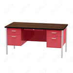 Virco 646 Double Pedestal Teacher Desk - 640 Series with a 30