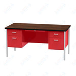 Virco 646 Double Pedestal Teacher Desk - 640 Series with a 30
