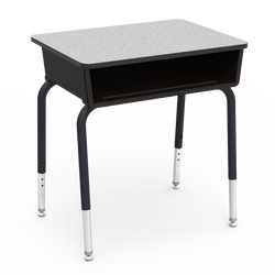 Virco 785 School Desk 18" x 24" Laminate Top with Plastic Open Front Book Box and Adjustable Height Legs for Students Elementary to University