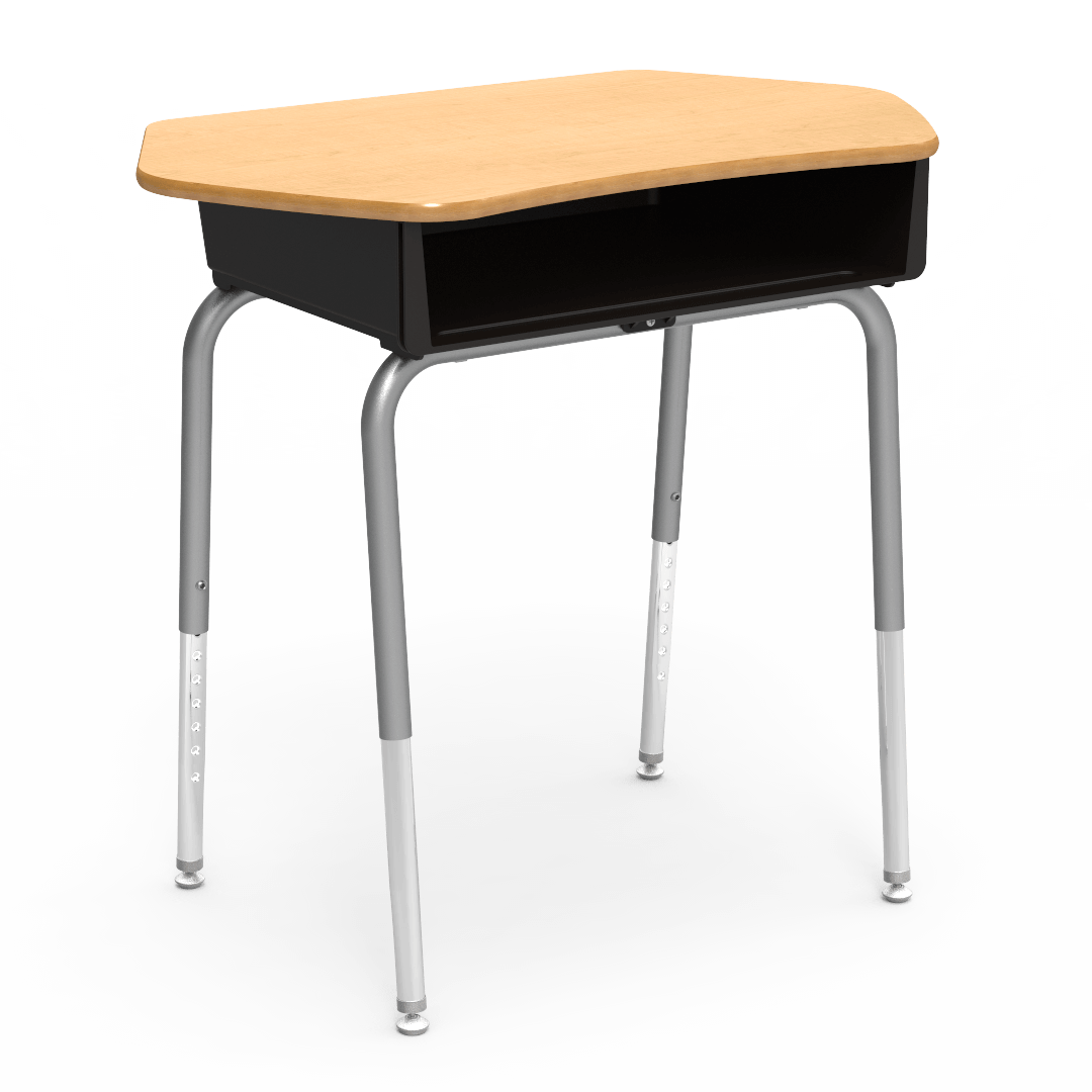 Virco 785CT - Student Desk with Collaborative Laminate Top 33"W x 20"D, Plastic Book Box and Adjustable Height Legs for Schools and Classrooms