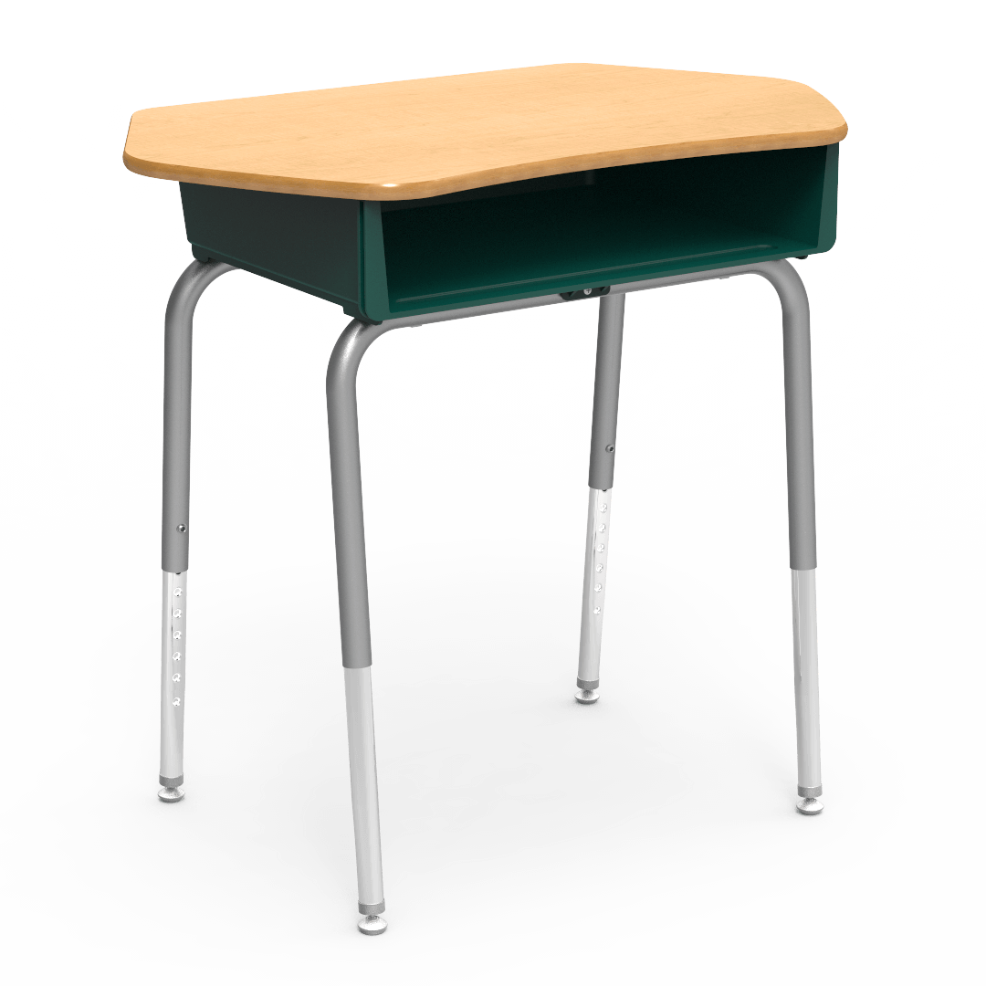 Virco 785CT - Student Desk with Collaborative Laminate Top 33"W x 20"D, Plastic Book Box and Adjustable Height Legs for Schools and Classrooms