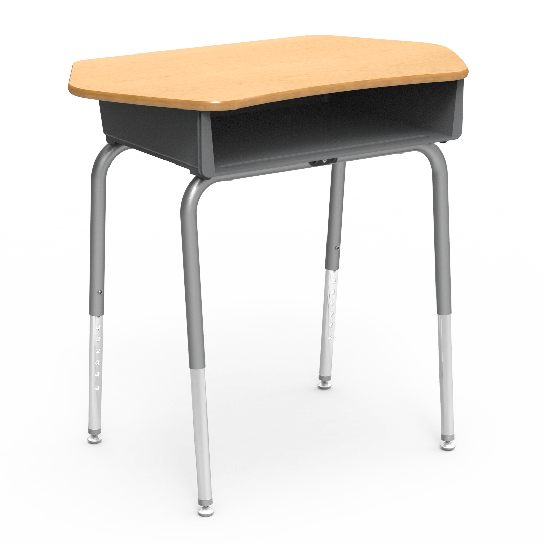 Virco 785CT - Student Desk with Collaborative Laminate Top 33"W x 20"D, Plastic Book Box and Adjustable Height Legs for Schools and Classrooms