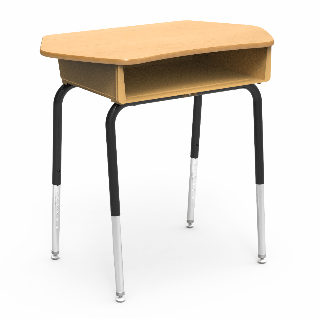 Virco 785CT - Student Desk with Collaborative Laminate Top 33"W x 20"D, Plastic Book Box and Adjustable Height Legs for Schools and Classrooms