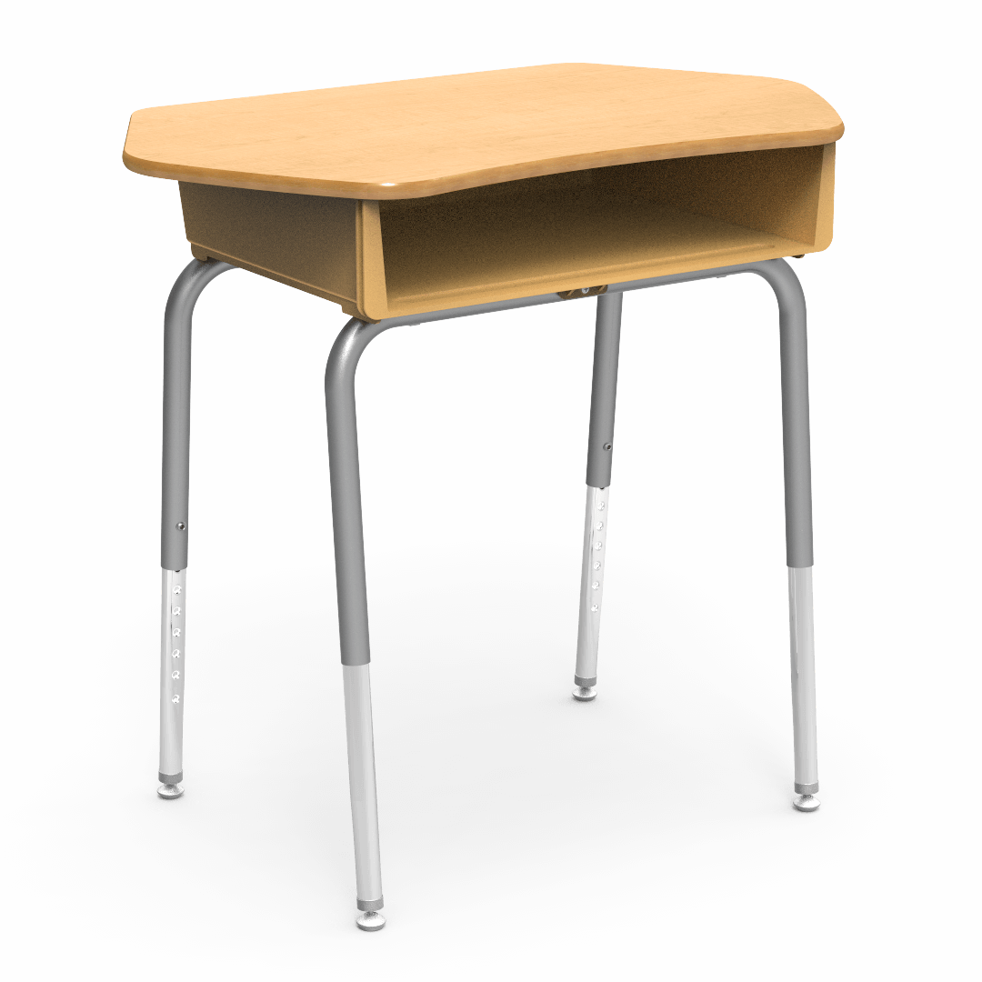 Virco 785CT - Student Desk with Collaborative Laminate Top 33"W x 20"D, Plastic Book Box and Adjustable Height Legs for Schools and Classrooms