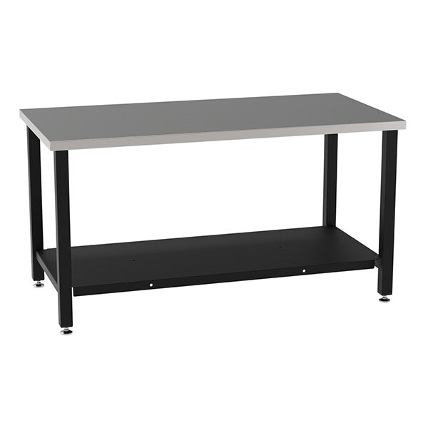 Diversified Woodcrafts Metal Fabrication Prep Table with Carbon Steel Top, Bottom Shelf & Self-Leveling Glides 60"W x 30"L x 36"H (DIV-DMW6030XX-PREP)