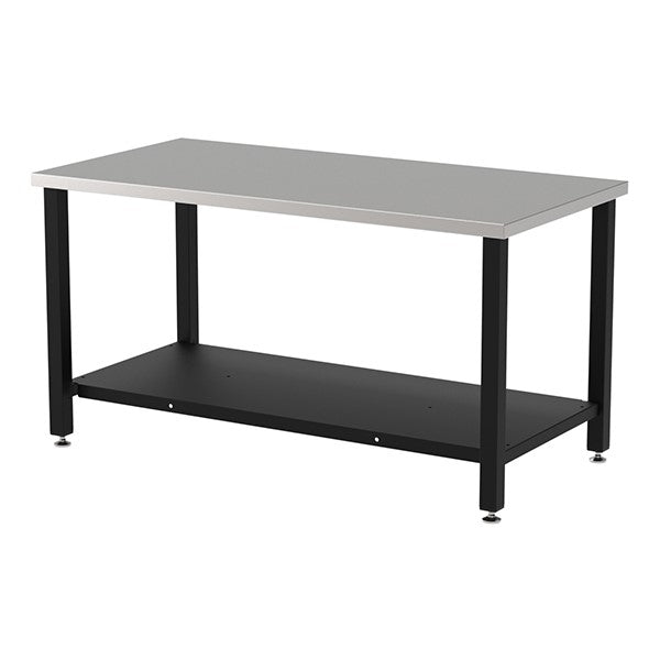 Diversified Woodcrafts Metal Fabrication Prep Table with Carbon Steel Top, Bottom Shelf & Self-Leveling Glides 60"W x 30"L x 36"H (DIV-DMW6030XX-PREP)