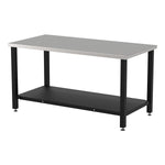 Diversified Woodcrafts Metal Fabrication Prep Table with Carbon Steel Top, Bottom Shelf & Self-Leveling Glides 60