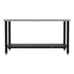 Diversified Woodcrafts Metal Fabrication Prep Table with Carbon Steel Top, Bottom Shelf & Self-Leveling Glides 60