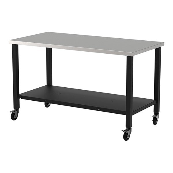 Diversified Woodcrafts Metal Fabrication Prep Table with Carbon Steel Top, Bottom Shelf & Self-Leveling Glides 60"W x 30"L x 36"H (DIV-DMW6030XX-PREP)