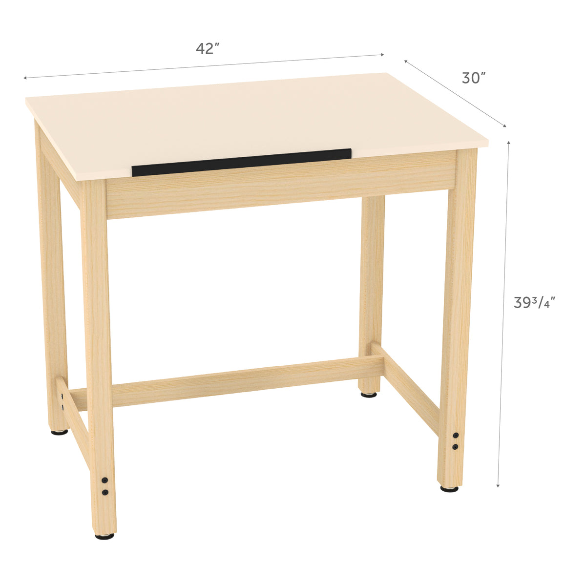 Diversified Woodcrafts Art / Drafting Table w/ 2 Piece Adjustable - 42"W x 30"D (Diversified Woodcrafts DIV-DT-60SA)