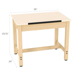 Diversified Woodcrafts Art / Drafting Table w/ 1 Piece Top - 36