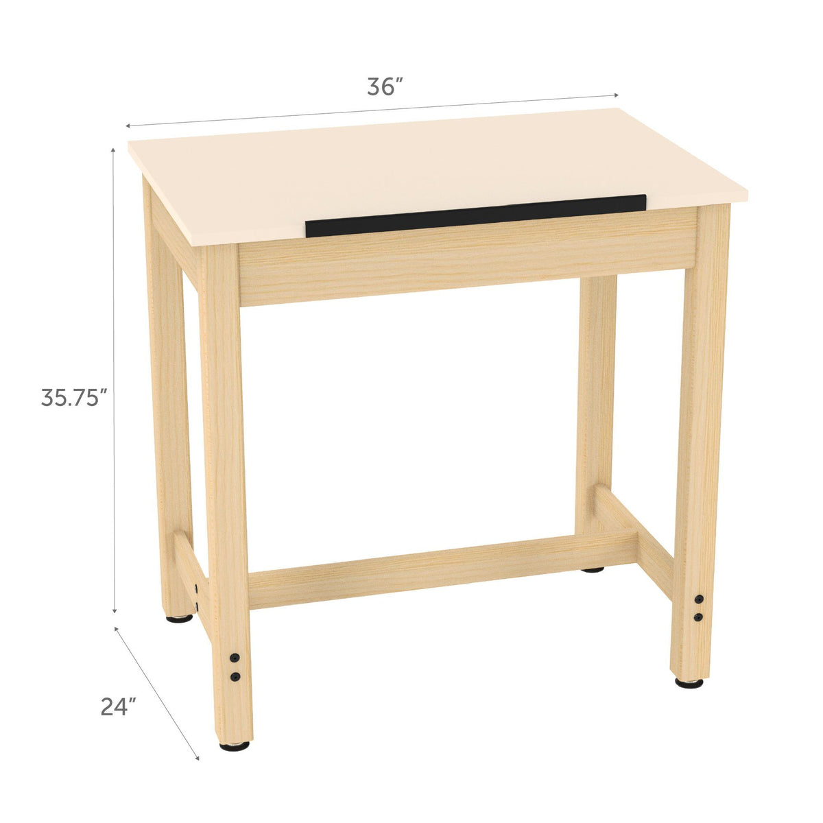 Diversified Woodcrafts Art / Drafting Table w/ 1 Piece Top - 36"W x 24"D x 36"H (Diversified Woodcrafts DIV-DT-9A37)