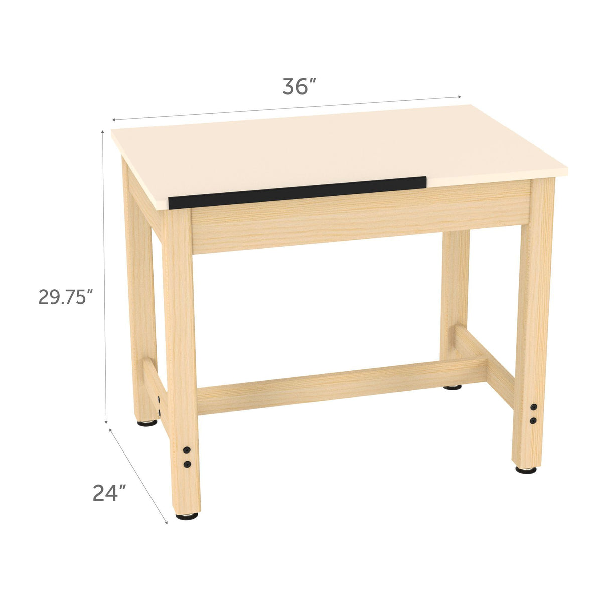 Diversified Woodcrafts Art / Drafting Table w/ 2 Piece Top - 36"W x 24"D x 30"H (DIV-DT-9SA30)