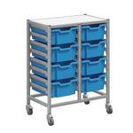 Gratnells Dynamis Double Cart Set 13 Silver with 3