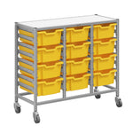 Gratnells Dynamis Triple Cart Set 7 Silver with 3