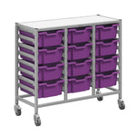 Gratnells Dynamis Triple Cart Set 7 Silver with 3