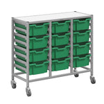 Gratnells Dynamis Triple Cart Set 7 Silver with 3
