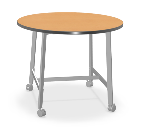 Mooreco Akt Table – 48" Round, Laminate Top, Fixed Height Available in 29"H, 36"H, or 42"H