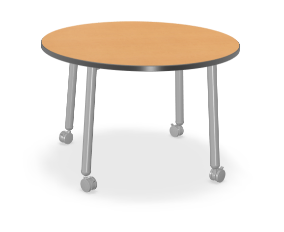 Mooreco Akt Table – 48" Round, Laminate Top, Fixed Height Available in 29"H, 36"H, or 42"H