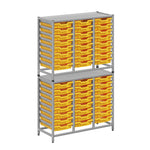 Gratnells Dynamis Lab & Healthcare Combo Cart Set Silver with 48 Shallow Trays (GRA-DYAT344-XX-001)