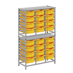 Gratnells Dynamis Lab & Healthcare Combo Cart Set Silver with 24 Deep Trays (GRA-DYAT344-XX-002)
