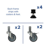 Gratnells Dynamis Lab & Healthcare Mid Double Cart Silver with Casters and 16 Shallow Trays (GRA-DYAM244-XX-001)