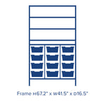 Gratnells Dynamis Lab & Healthcare Combo Cart Set Silver with 3 Shelves and 12 Deep Trays (GRA-DYAT344-XX-006)
