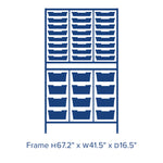 Gratnells Dynamis Lab & Healthcare Combo Cart Set Silver with 24 Deep Trays (GRA-DYAT344-XX-002)