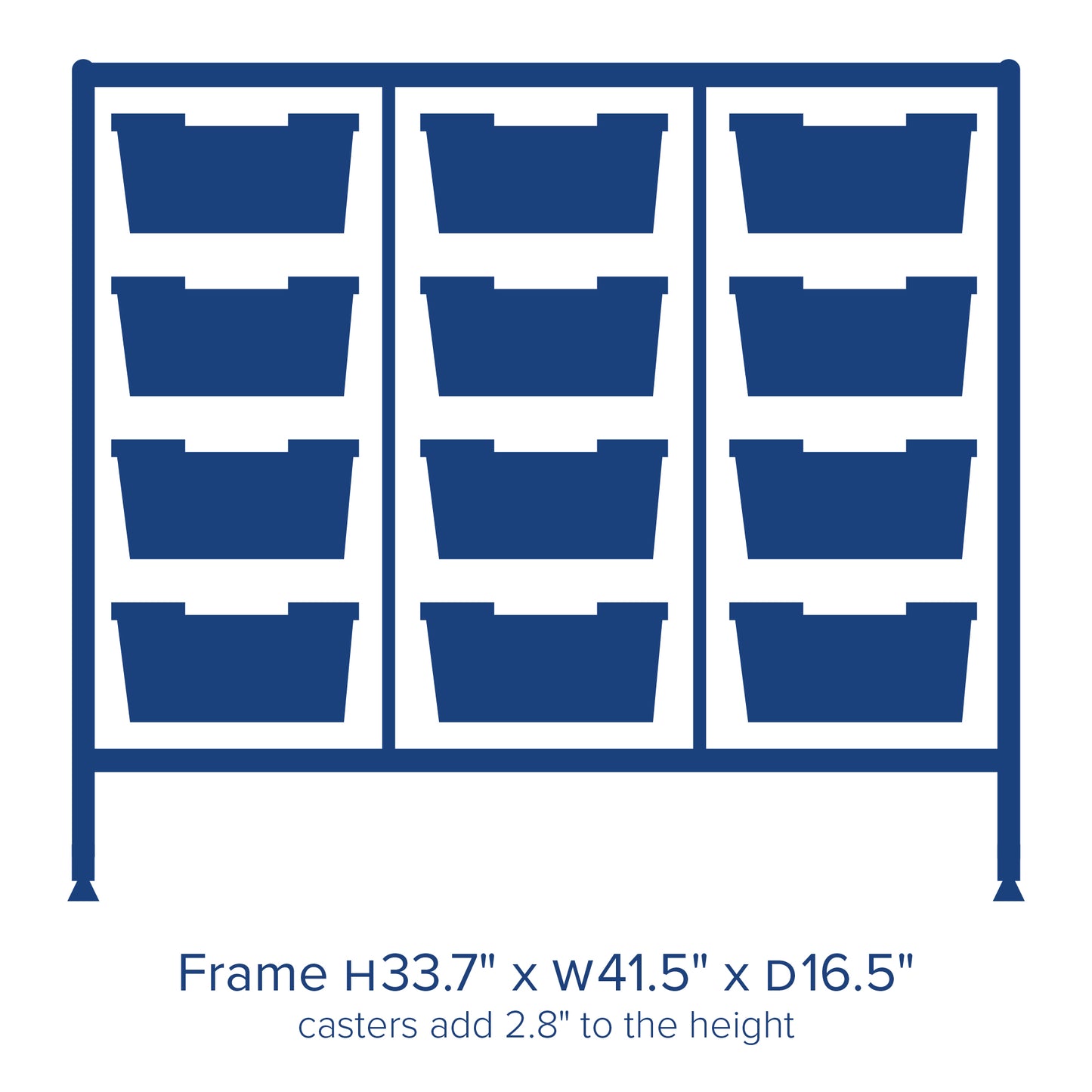 Gratnells Dynamis Lab & Healthcare Mid Triple Cart Silver with Casters and 12 Deep Trays (GRA-DYAM344-XX-002)