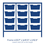 Gratnells Dynamis Lab & Healthcare Mid Triple Cart Silver with Casters and 12 Deep Trays (GRA-DYAM344-XX-002)
