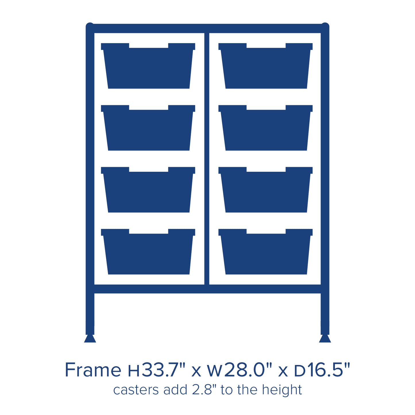 Gratnells Dynamis Lab & Healthcare Mid Double Cart Silver with Casters and 8 Deep Trays (GRA-DYAM244-XX-002)