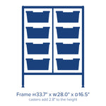 Gratnells Dynamis Lab & Healthcare Mid Double Cart Silver with Casters and 8 Deep Trays (GRA-DYAM244-XX-002)