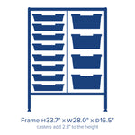 Gratnells Dynamis Lab & Healthcare Mid Double Cart Silver with Casters and 8 Shallow|4 Deep Trays (GRA-DYAM244-XX-004)